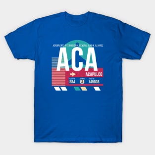 Acapulco, Mexico (ACA) Airport Code Baggage Tag E T-Shirt